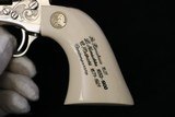 (Sale Pending 9/18/2019) 1989 Factory Fired Colt SAA Single Action Army Engraving Sampler 45LC 4.75" Factory Nickel w/ Ivory NIC - 18 of 21