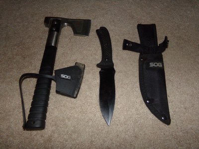 SOG knife and hatchet