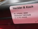 Heckler & Koch VP9SK "MIDNIGHT BRONZE" 9mm 3.39" w/ Night Sights (NEW) - 3 of 5
