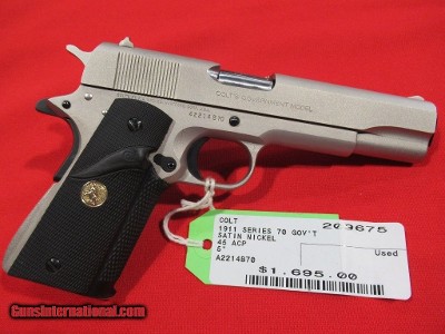 Colt 1911 Series 70 Satin Nickel 45acp 5