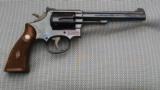 SMITH & WESSON MODEL 17-1 22 LR 4 SCREW WITH DIAMOND GRIPS - 2 of 14
