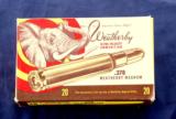 Weatherby Ultra- Velocity .378 Magnum vintage ammunition and box. - 1 of 4