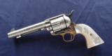 Colt SAA 2nd Generation Alvin A White engraved
Nickel .45 Colt with Mother of Pearl Grips.
- 10 of 14