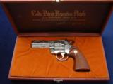 NIB unfired "D" engraved 4" Nickel Colt Python - 1 of 13