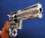 NIB unfired "D" engraved 4" Nickel Colt Python - 8 of 13