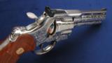 NIB unfired "D" engraved 4" Nickel Colt Python - 6 of 13