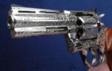 NIB unfired "D" engraved 4" Nickel Colt Python - 9 of 13