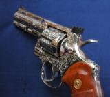 NIB unfired "D" engraved 4" Nickel Colt Python - 10 of 13