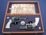 2 4" blued S&W Outdoorsman 38/44 cased and sold as a pair - 1 of 11
