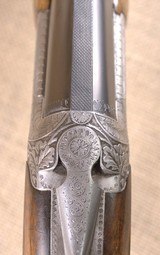 Browning Superposed Pigeon Grade 12Ga 2 barrel set, Engraved by Felix Funken signed both sides of receiver Circa 1957- Cased, Tolex leather case - 11 of 18