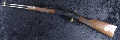 UNFIRED!!! Uberti- Winchester 1873 John Wayne Commemorative in .45LC W/ Black Hardcase, White shipping box - Image 1 of 11