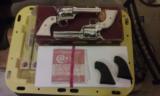 Colt SAA Consecutive Serial Numbered Matched Set, Nickel Plated, Ivory Colt Grips. - 3 of 6