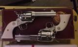 Colt SAA Consecutive Serial Numbered Matched Set, Nickel Plated, Ivory Colt Grips. - 4 of 6