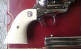 Colt SAA Consecutive Serial Numbered Matched Set, Nickel Plated, Ivory Colt Grips. - 5 of 6