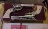 Colt SAA Consecutive Serial Numbered Matched Set, Nickel Plated, Ivory Colt Grips. - 2 of 6