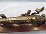 Antique Flintlock Blunderbuss Morrish Carved with Gold & Silver Inlaid Circa 1790's - 5 of 15