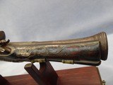 Antique Flintlock Blunderbuss Morrish Carved with Gold & Silver Inlaid Circa 1790's - 9 of 15