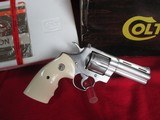 Colt Python stainless 4 inch ported 357 cal manufactured in 1983 with Box and papers - 10 of 10