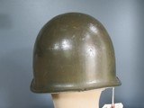 World War 2 helmet original finish front seam - 4 of 8