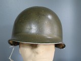 World War 2 helmet original finish front seam - 2 of 8