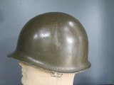 World War 2 helmet original finish front seam - 3 of 8