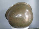 World War 2 helmet original finish front seam - 7 of 8