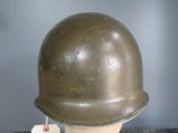 World War 2 helmet original finish front seam - 6 of 8