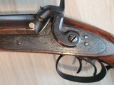 Gorgeous engraved rare Ohio maker Peter Neff dbl 12ga percussion sxs hammer shotgun - 12 of 20