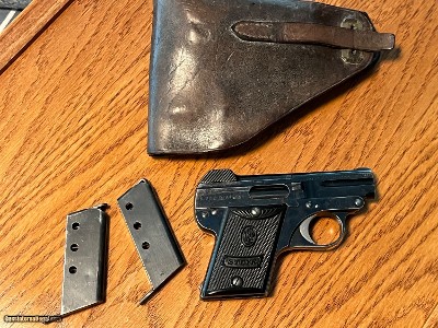 WW2 vet captured steyr model 1908 .25acp officers rig 2 mags