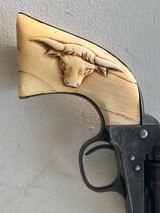 Untouched cowboy gun 1st gen colt saa 41cal origl steer head carved ivory - 2 of 20