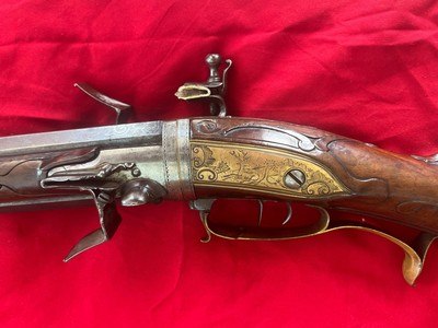 Absolutely gorgeous original 1700’s flintlock revolutionary war era flintlock swivel breech o/u rifle shotgun buck and ball double barrel rifle - Image 8 of 20