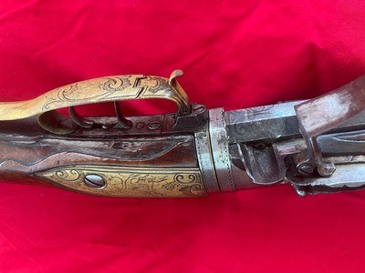 Absolutely gorgeous original 1700’s flintlock revolutionary war era flintlock swivel breech o/u rifle shotgun buck and ball double barrel rifle - Image 11 of 20