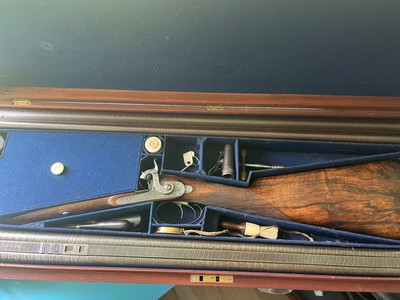 Outstanding charles ingram john middleton glasgow 2 barrel hunting sxs percussion shotgun rifle combo royal owned - Image 1 of 20