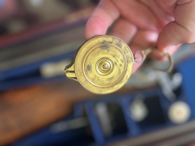 Outstanding charles ingram john middleton glasgow 2 barrel hunting sxs percussion shotgun rifle combo royal owned - Image 12 of 20