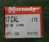 Hornady 17 cal 20 gr vmax - 1 of 1