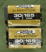 Nosler 30 cal 165 gr partition bullets - 1 of 1