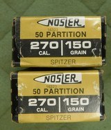 Nosler 270 cal 150 gr partition bullets - 1 of 1