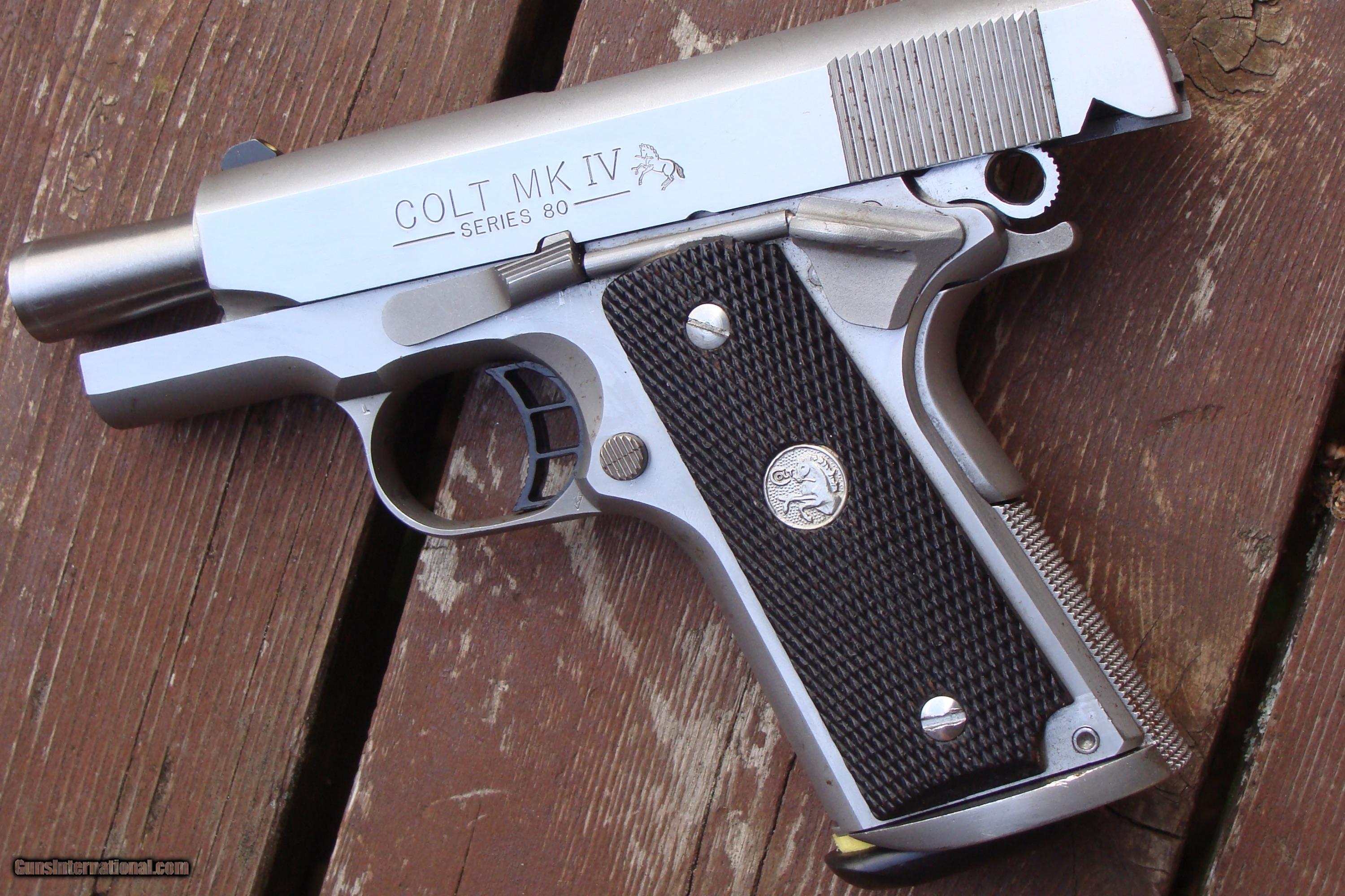 COLT 1911 OFFICERS STAINLESS SERIES 80 VERY NICE BARGAIN ! 45 CAL.