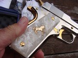 Colt 1911 Series 80 Nickel 38 Super Very Unique with factory gold accents and factory engraved scorpions MUST SEE - 7 of 7