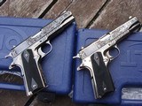 Matched Pair Fully Engraved 1911's Consecutively Numbered Must See With Rhinestones !!!! - 4 of 18