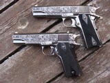 Matched Pair Fully Engraved 1911's Consecutively Numbered Must See With Rhinestones !!!! - 16 of 18