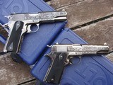 Matched Pair Fully Engraved 1911's Consecutively Numbered Must See With Rhinestones !!!! - 5 of 18
