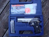 Colt Gold Cup National Match Bright Stainless Very Rare "Enhanced Model) Near New In Correct Box Stunning Firearm - 2 of 16