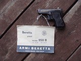 Beretta 950 B 22 Short Pocket Pistol. Quality Semi Auto that weights 10 0z and will fit in any pocket with original manual! - 3 of 6