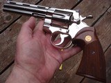 Colt Python 1981 Bright Nickel Stunning Near New With Papers This Gun Is Spectacular - 2 of 14