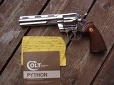 Colt Python 1981 Bright Nickel Stunning Near New With Papers This Gun Is Spectacular - 1 of 14