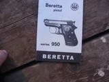Beretta Model 950 22 Short Near New With Manual Not Often Found US Made - 4 of 5