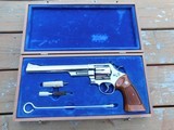 Smith & Wesson 29-2 Nickel 8 3/8 In Wood Presentation Case With All Acc's As New Stunning Sparkling Beauty