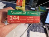 Remington 244 Several Boxes Vintage Red and Green Rem Boxes Ammo and boxes are excellent - 2 of 4