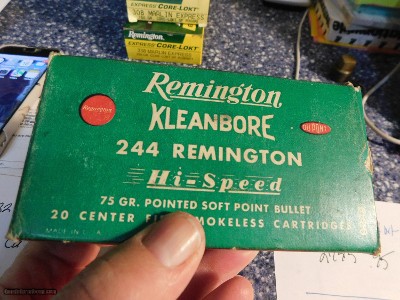 Remington 244 Several Boxes Vintage Red and Green Rem Boxes Ammo and boxes are excellent